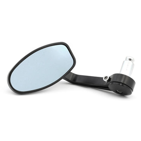 HANDLEBAR END MIRROR OVAL BLACK (PR)