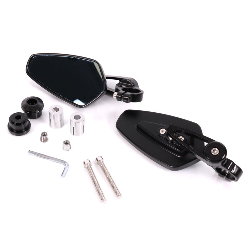 HANDLEBAR END MIRROR OVAL PENTA BLACK (PR)