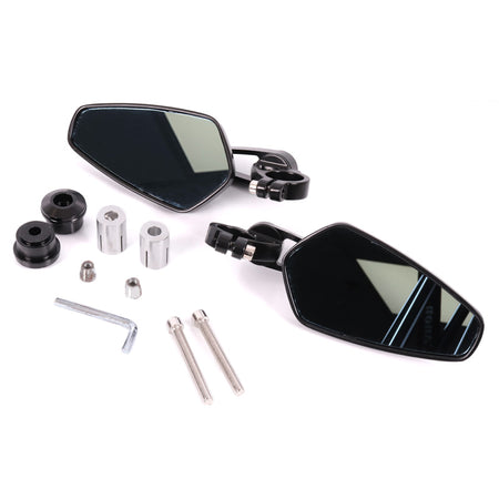 HANDLEBAR END MIRROR OVAL PENTA BLACK (PR)