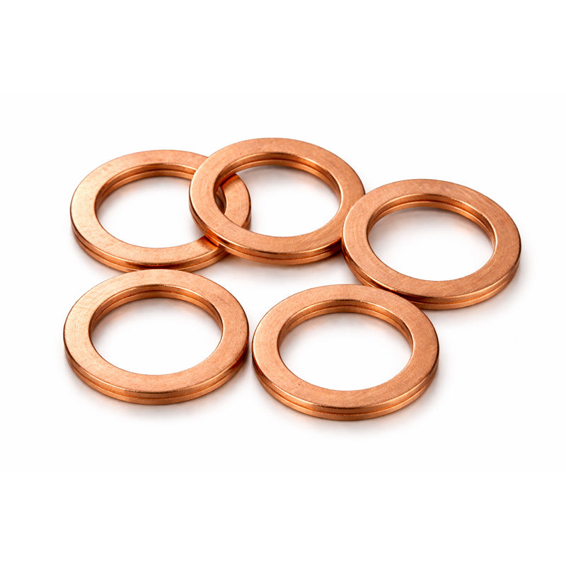 COPPER DRAIN PLUG WASHERS 1.5 X 14 X 10MM (5PCS)