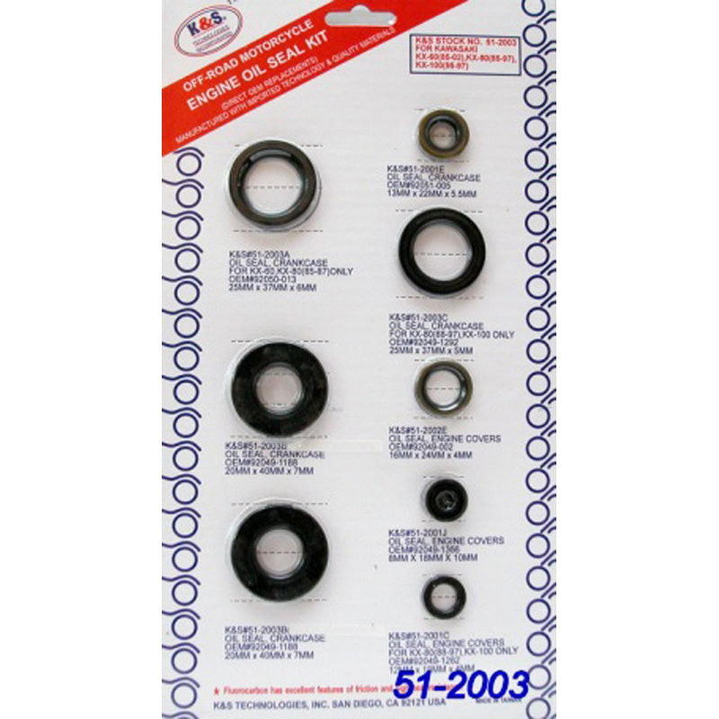 SEAL KIT KX60 85-03/80 85-97/100 95-97RM60 03 8P