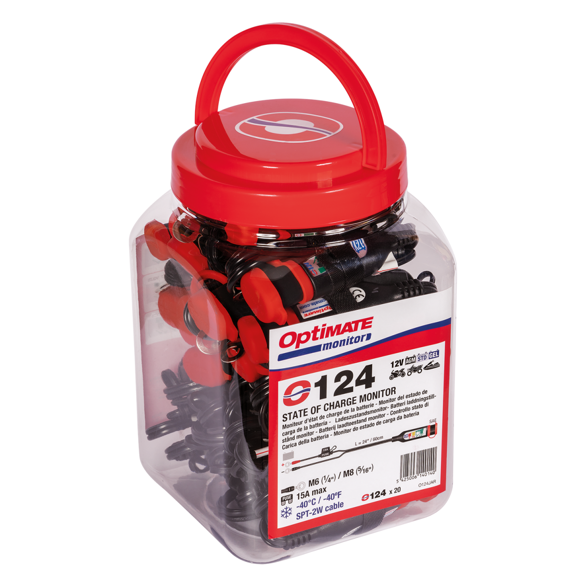 O-124 BATTERY LEAD W/LED JAR QTY 20