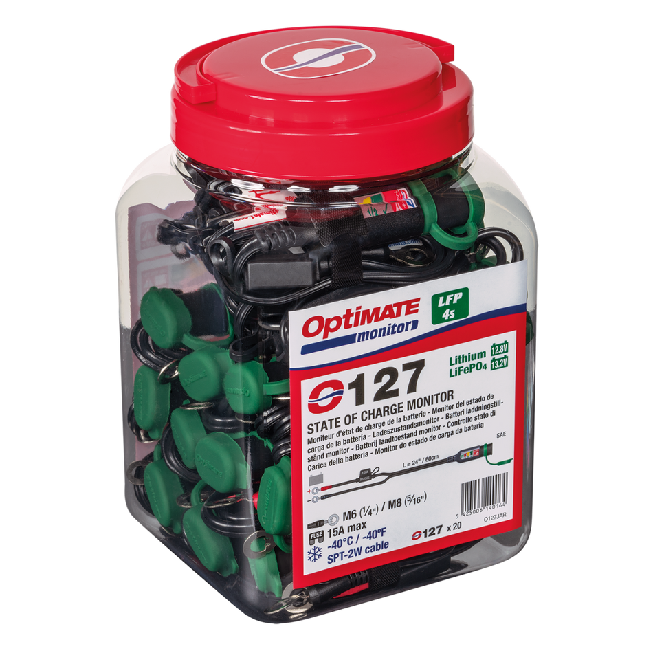 O-127 BATTERY LEAD W/LED JAR QTY 20