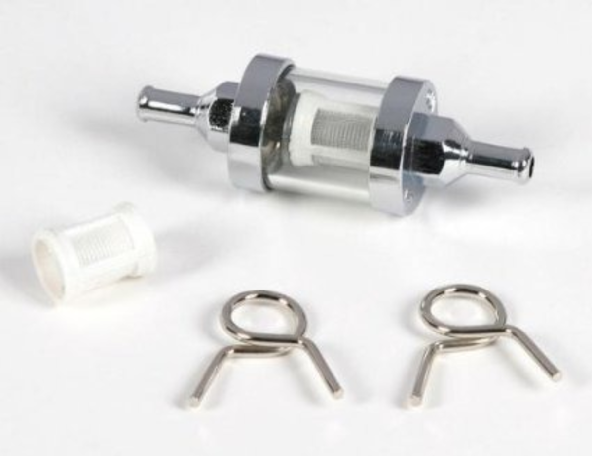 FUEL FILTER 5/16 CHROME GLASS
