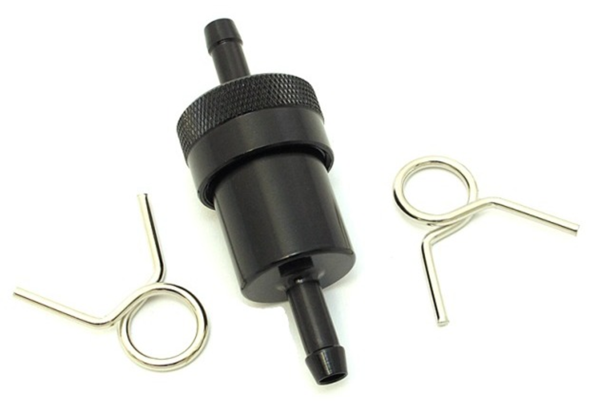 FUEL FILTER 1/4 CNC BLACK