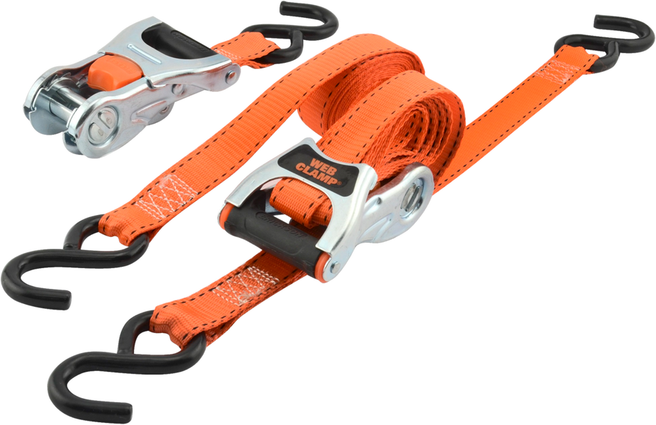 (2)1"X8' 1500 LB RATCHET STRP W/ WEB CLA