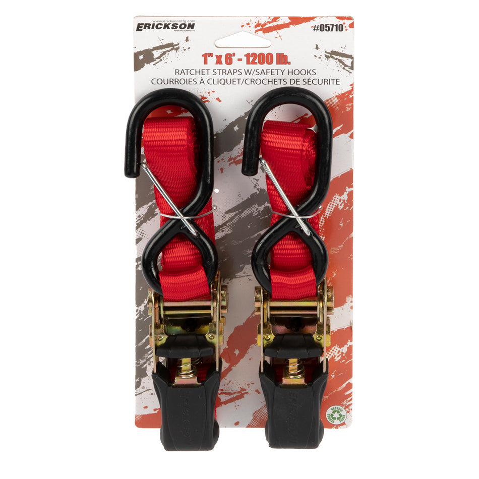 (2) 1"X6' 1200 LB HD MOTORCYCLE STRAP W/