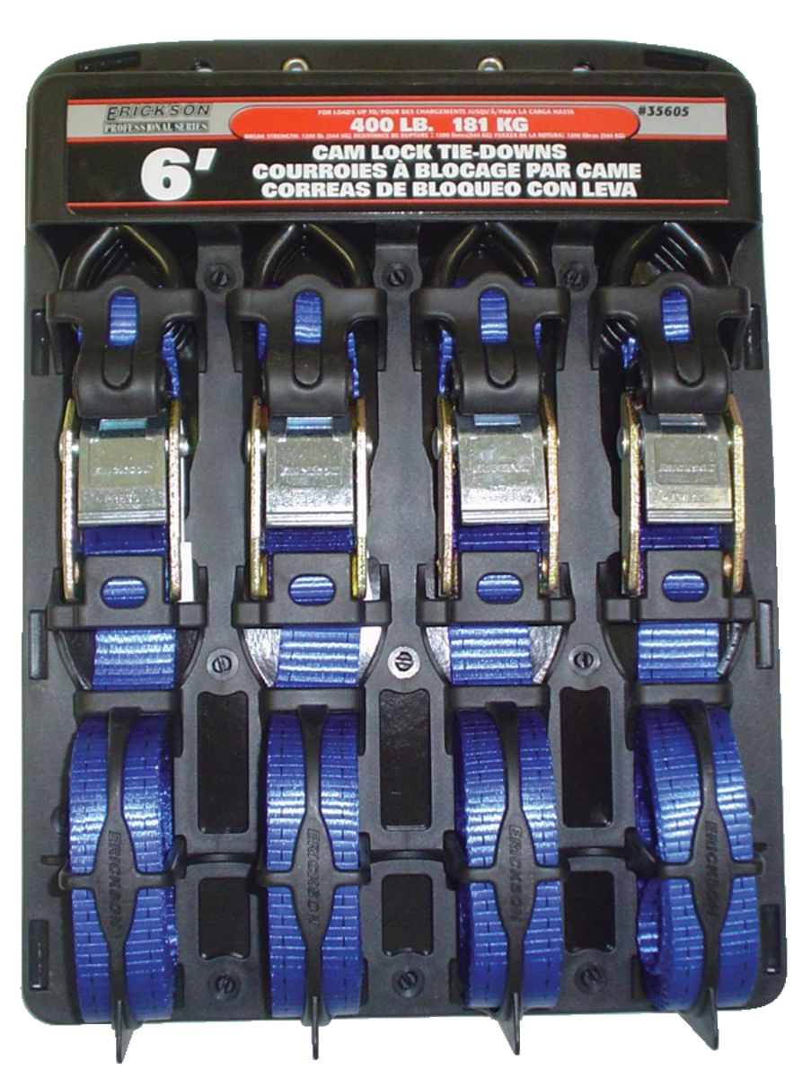 (4) 1"X6' 1200 LB CAM LOCK TIE DOWNS BLU