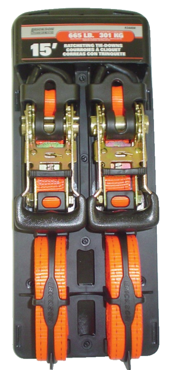 (2) 1"X15' 2000 LB RATCHETING TIE DOWNS