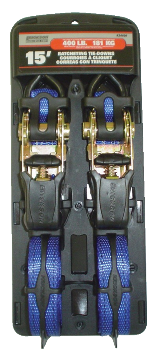 (2) 1"X15' 1200 LB RATCHETING TIE DOWNS