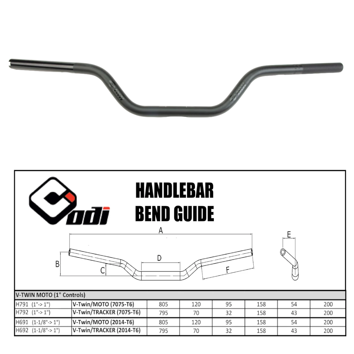 HD/MOTO 1" TO 1" BLK HDLB