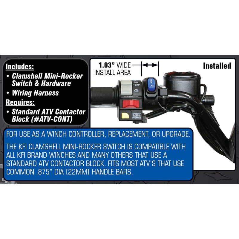 CLAMPSHELL MINI ROCKER HANDLEBAR SWITCH