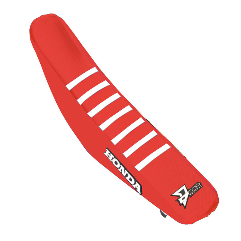SEAT COVER RED W/ WHT HON CRF250(18-21)450(17-20)