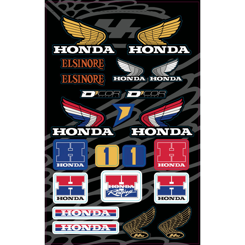 %DECAL SHEET 12MM TEAM HONDA RETRO