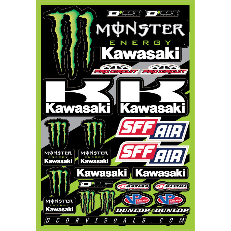 DECAL SHEET 12MM TEAM MONSTER KAWASAKI
