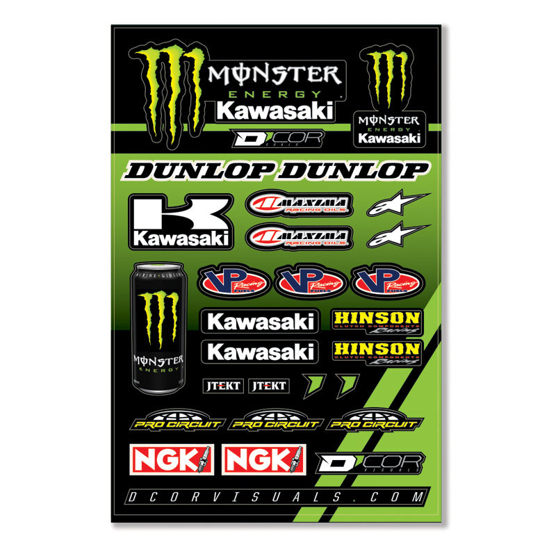 DECAL SHEET 12MIL MONSTER KAWASAKI RACING