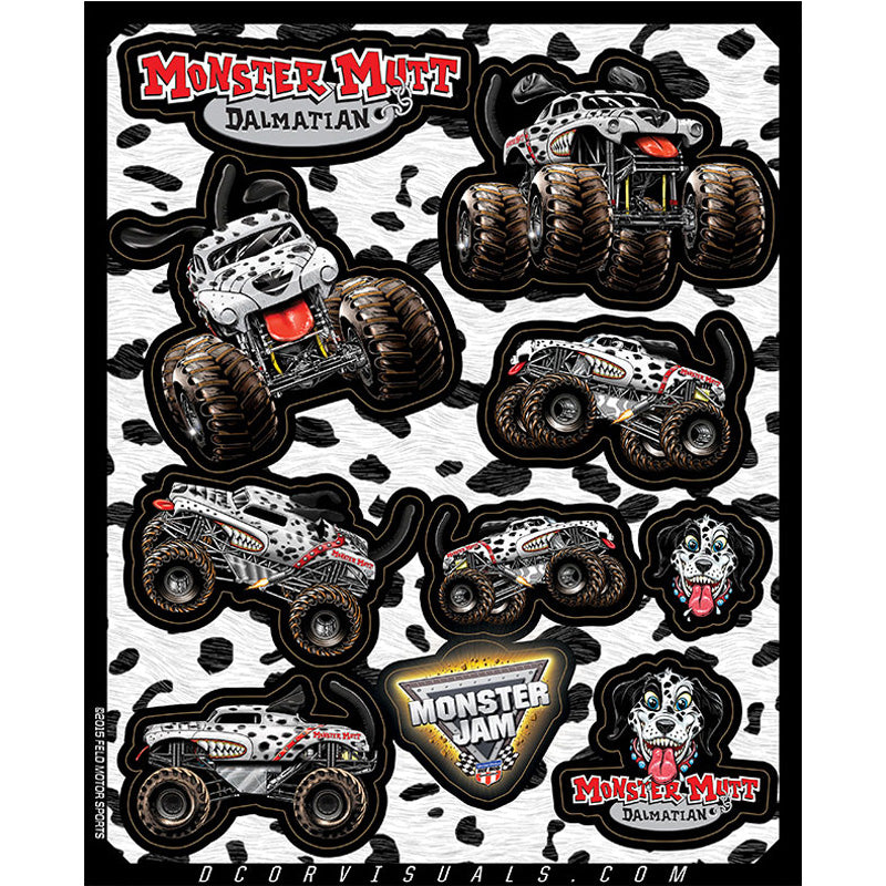*DECAL SHEET 4MM 10X12 MONS. JAM MONS. MUTT DAL
