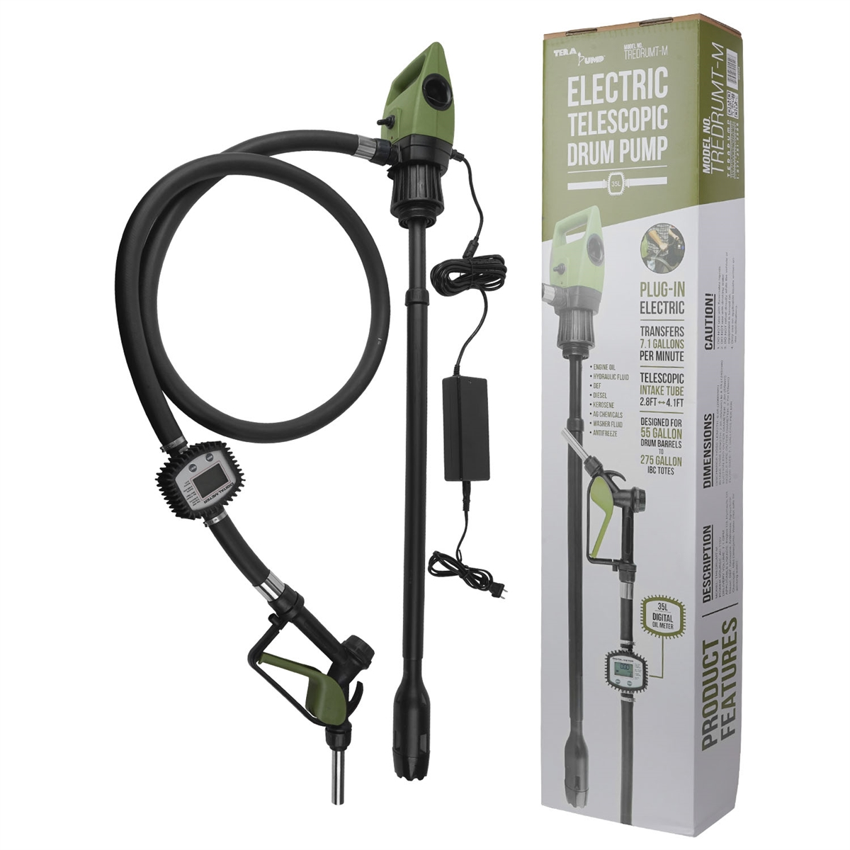 METERED ELECTRIC DRUM PUMP TELESCOPIC