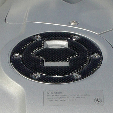 CARBON FIBER FUEL CAP TRIM WITH BOLT PATTERN