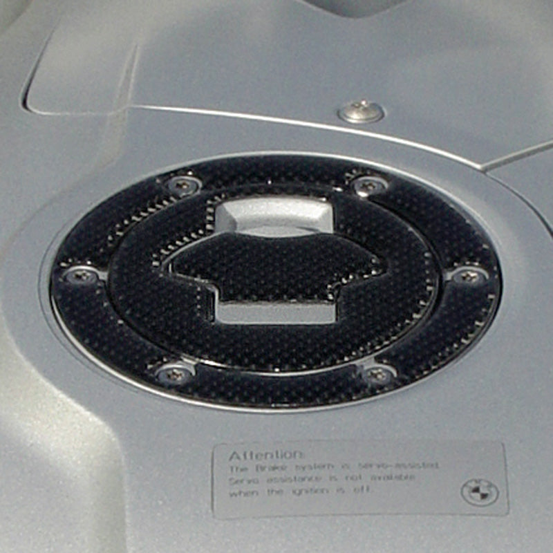 CARBON FIBER FUEL CAP TRIM WITH BOLT PATTERN