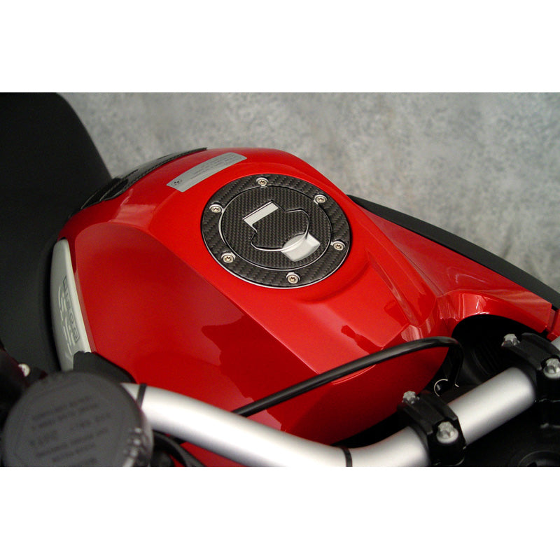 CARBON FIBER FUEL CAP TRIM WITH BOLT PATTERN