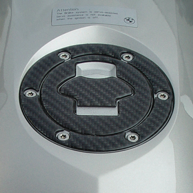 CARBON FIBER FUEL CAP TRIM WITH BOLT PATTERN