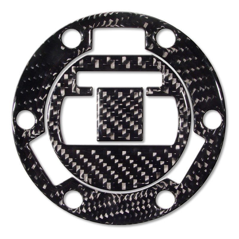 CARBON FIBER FUEL CAP TRIM WITH BOLT PATTERN