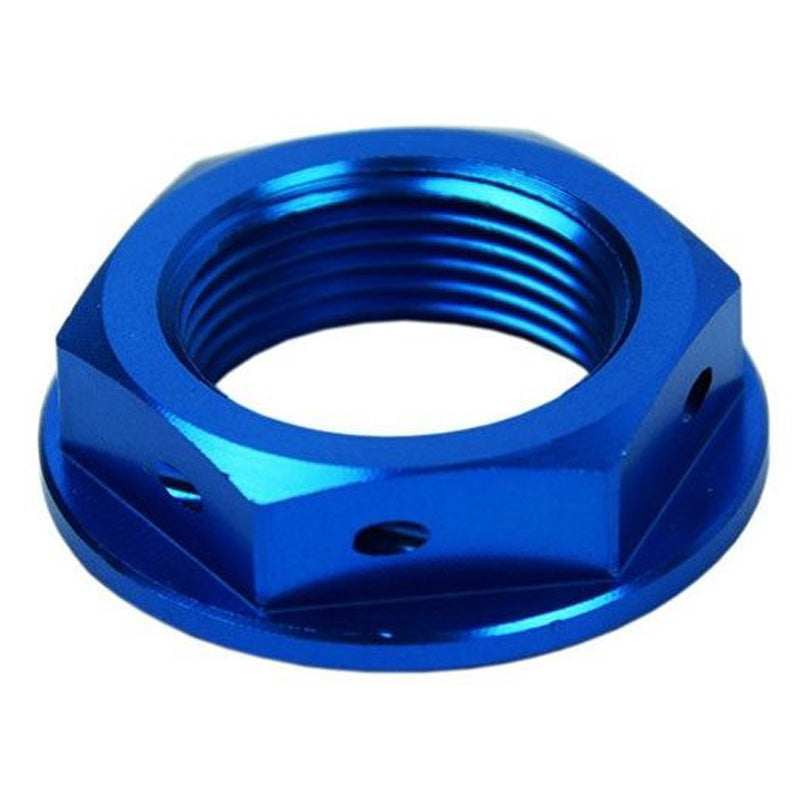 STEERING STEM NUT YAM SUZ KAW BLUE