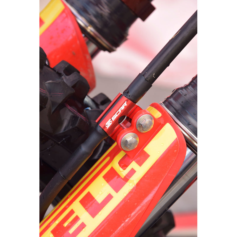 BRAKE LINE CLAMP (HON/YAM) - RED