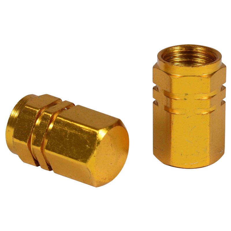 VALVE CAP ''HEXA'' GOLD (2PCS)