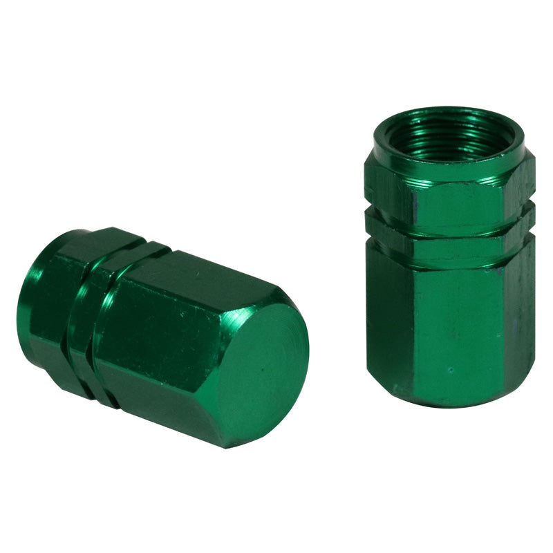 VALVE CAP ''HEXA'' GREEN (2PCS)