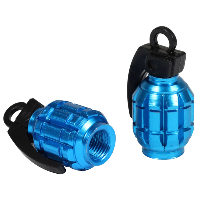 VALVE CAP ''GRENADE'' LIGHT BLUE (2PCS)