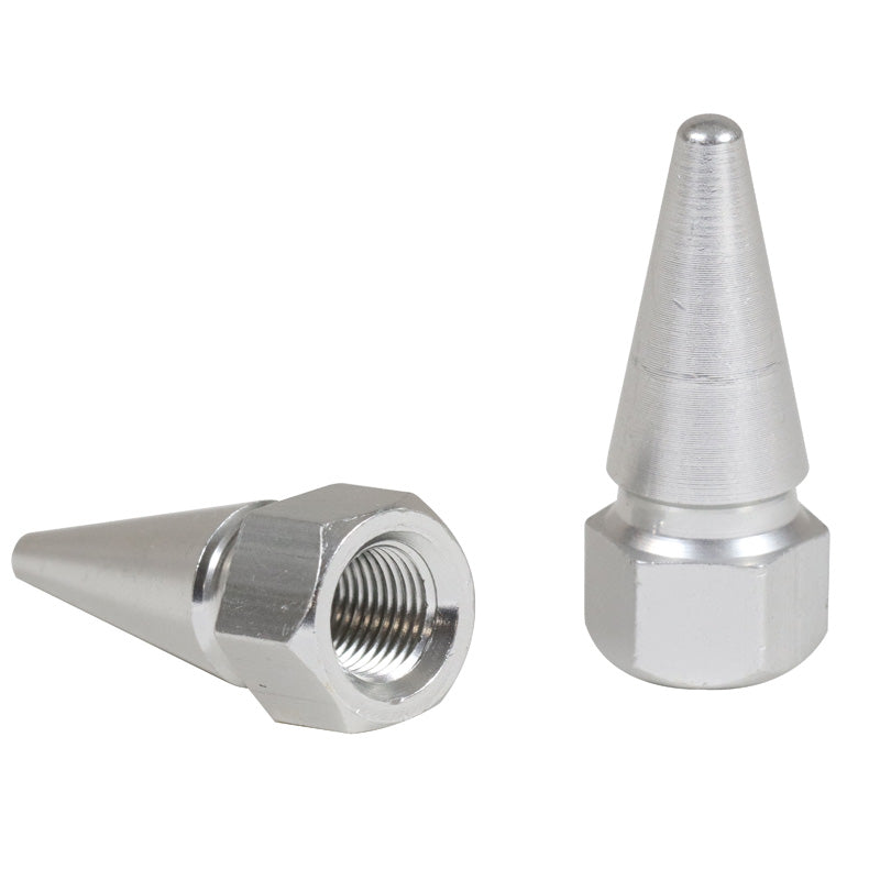 VALVE CAP ''SPIKE'' SILVER (2PCS)