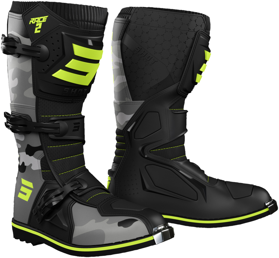 RACE 2 KIDS MX BOOT CAMO YEL 40 (7.5