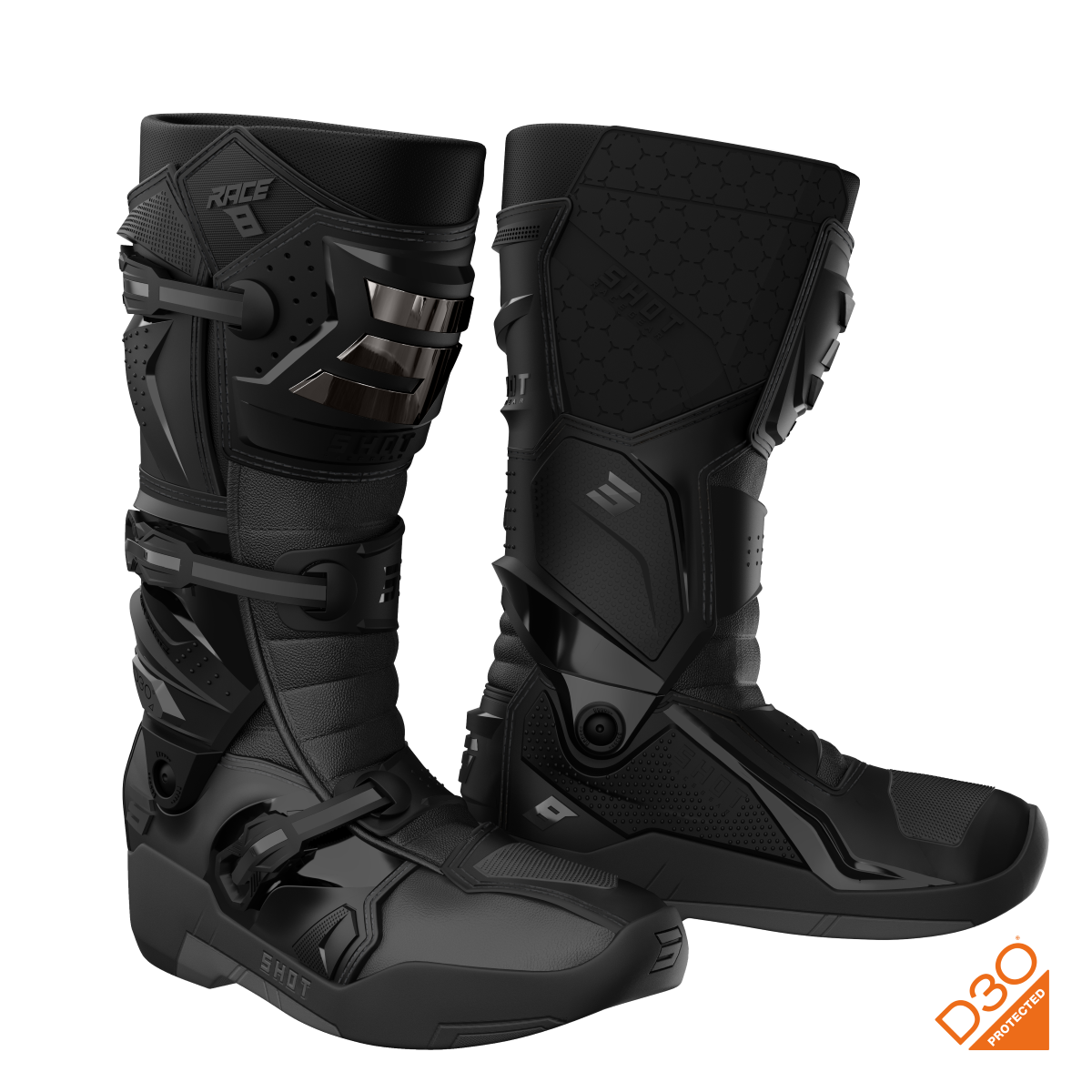 RACE 8 BOOT BLK CHROME 10