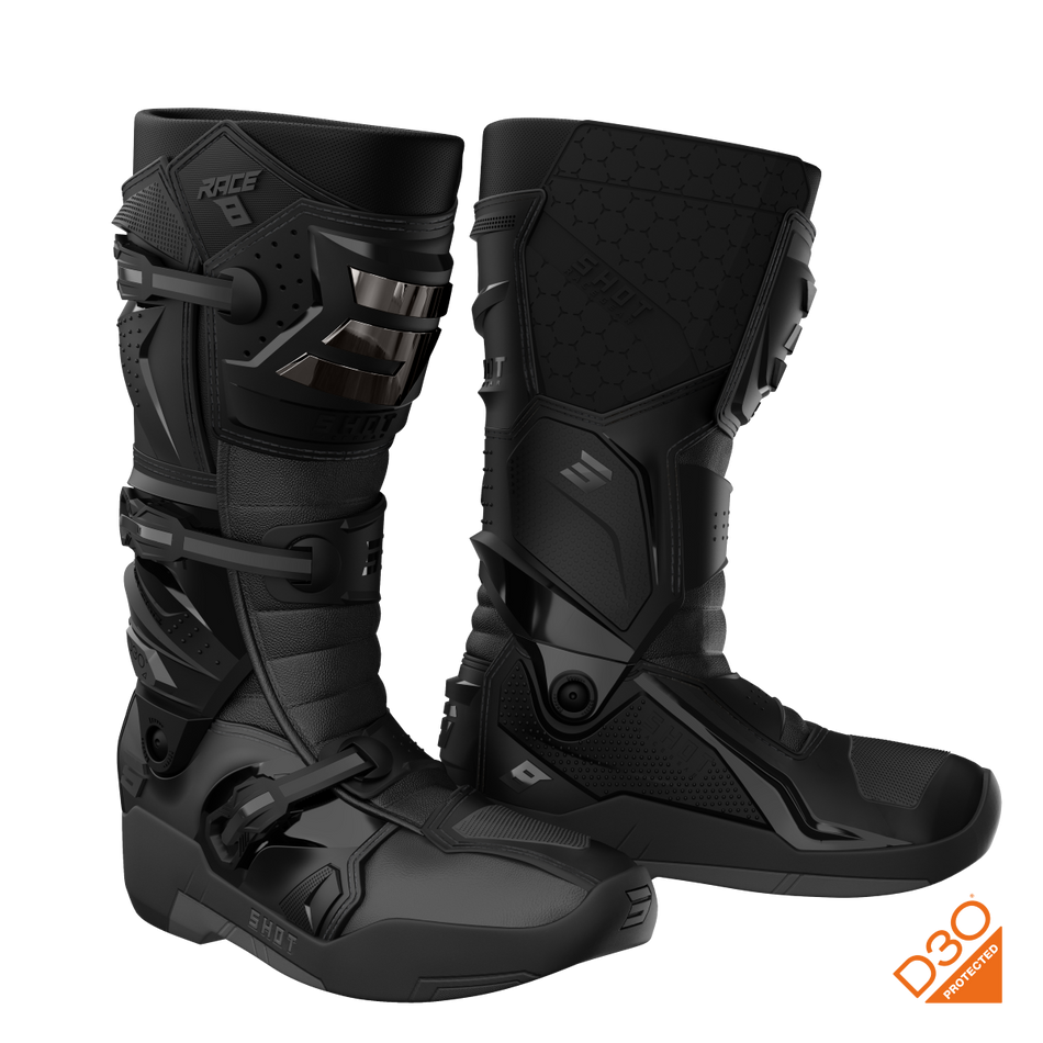 RACE 8 BOOT BLK CHROME 10.5