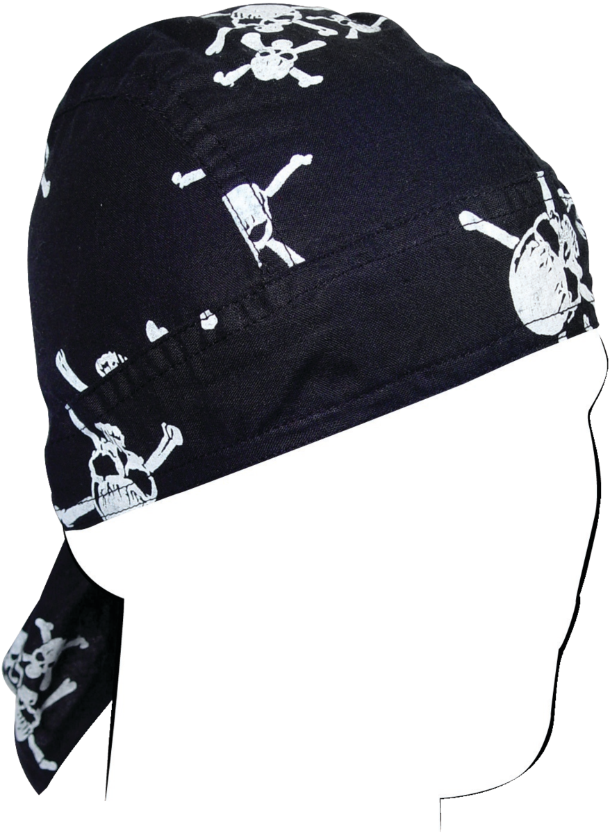 ZAN HEADWRAP WHITE CROSSBONES