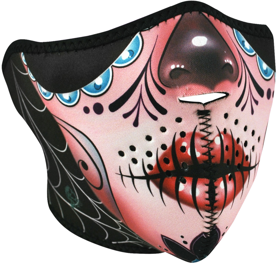 HALF MASK NEOPRENE SUGAR SKULL REVERSI