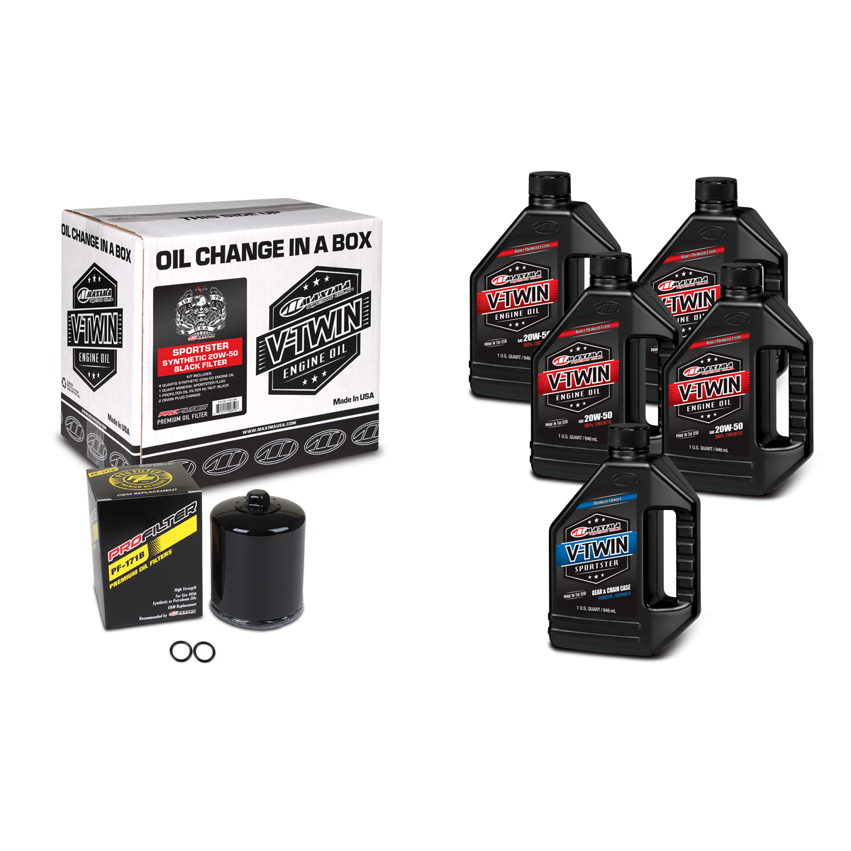 V-TWIN OIL KIT SYN BLACK FILTER XL