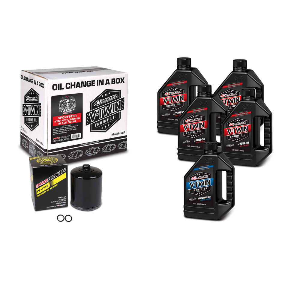 V-TWIN OIL KIT SYN BLACK FILTER XL