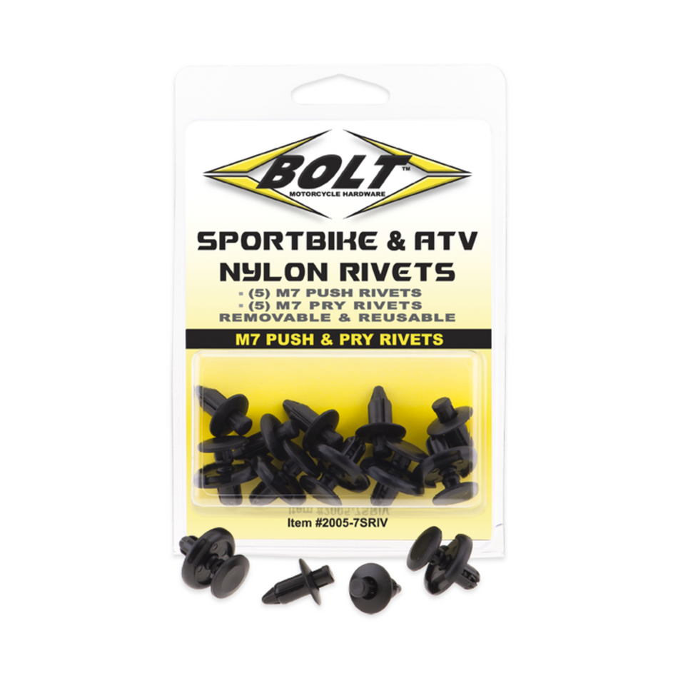 M7 NYLON PUSH & PRY RIVETS (10)