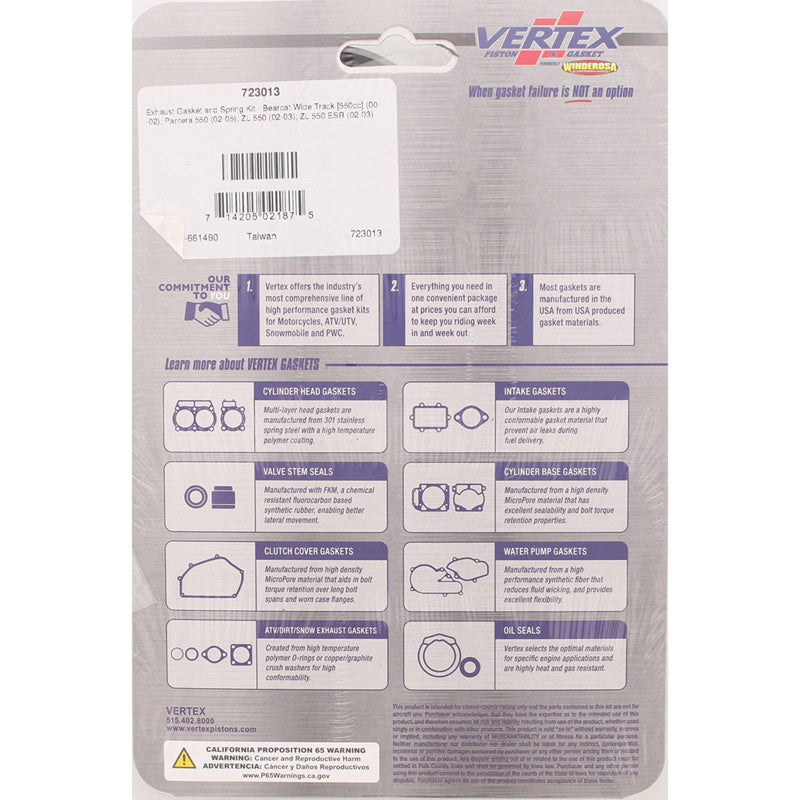 %EXHAUST GASKET AND SPRING KIT AC BEAR CAT WIDE TR