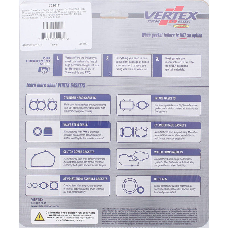 %EXHAUST GASKET AND SPRING KIT AC MOUNTAIN CAT 600
