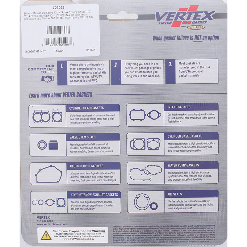 %EXHAUST GASKET AND SPRING KIT AC 4 - STROKE TOURI