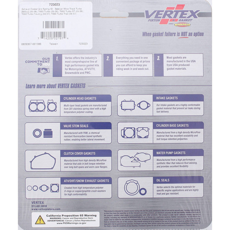 %EXHAUST GASKET AND SPRING KIT AC BEAR CAT WIDE TR
