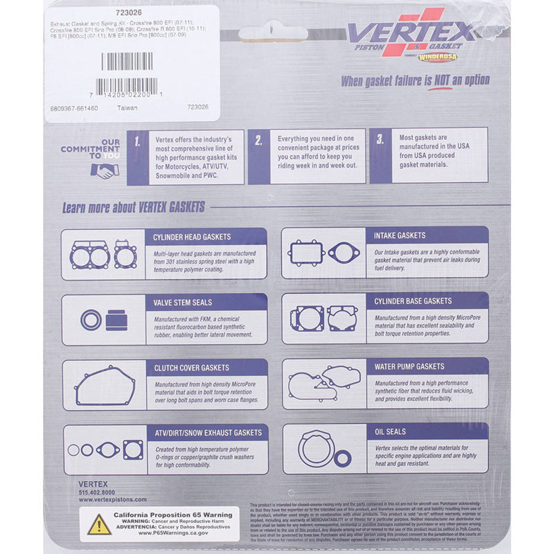 %EXHAUST GASKET AND SPRING KIT AC CROSS FIRE 800 E