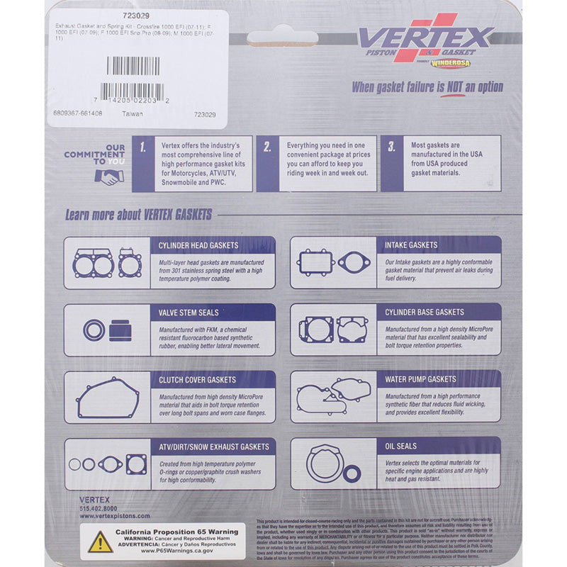 %EXHAUST GASKET AND SPRING KIT AC CROSS FIRE 1000