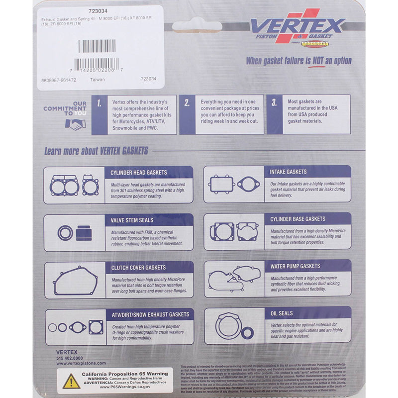 %EXHAUST GASKET AND SPRING KIT AC M 8000 EFI ALL M