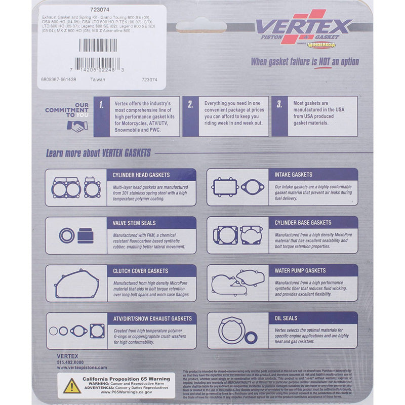 %EXHAUST GASKET AND SPRING KIT S D GRAND TOURING 8