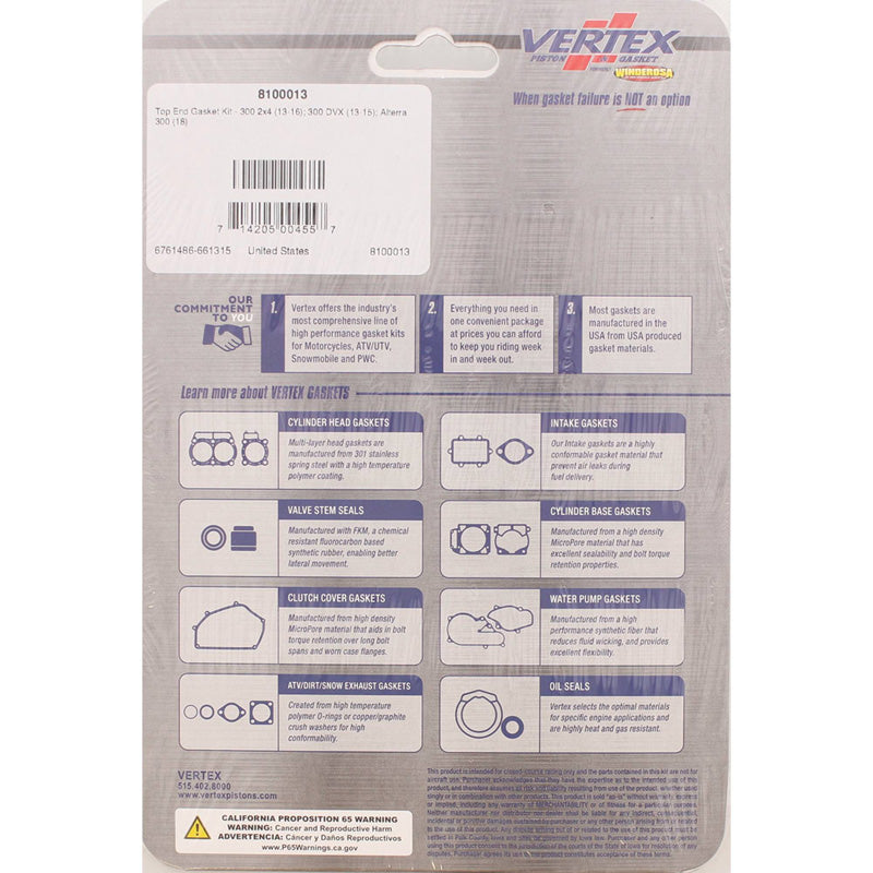 TOP END GASKET KIT ARCTIC CAT 300 2X4 13-16